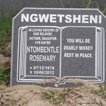 NGWETSHENI Ntombentle Rosemary 1974-2012