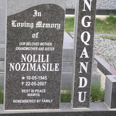 NGQANDU Nolili Nozimasile 1945-2007