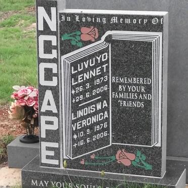 NGCAPE Luvuyo Lennet 1973-2006 :: NGCAPE Lindiswa Veronica 1976-2006