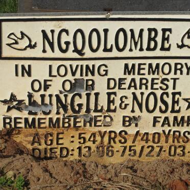 NGQOLOMBE Lungile -1975 :: NGQOLOMBE Nose -1983