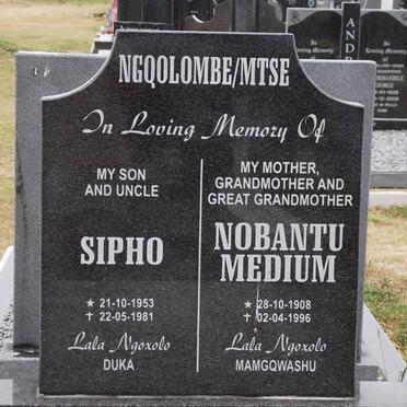 NGQOLOMBE Sipho 1953-1981 :: MTSE Nobantu Medium 1908-1996