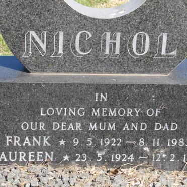 NICHOL Frank 1922-1983 &amp; Maureen 1924-1989