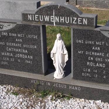 NIEUWENHUIZEN Roland Rex 1933-1980 &amp; Catharina Maria Jordaan 1942-