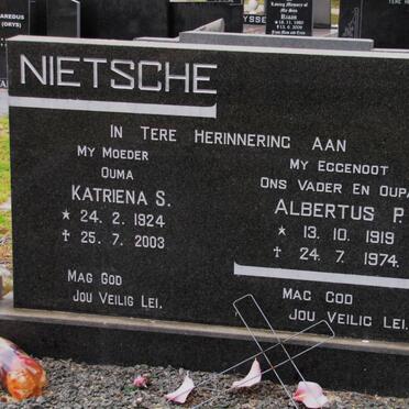 NIETSCHE Albertus P. 1919-1974 &amp; Katriena S. 1924-2003