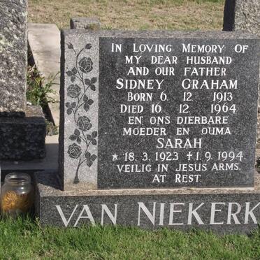 NIEKERK Sidney Graham, van 1913-1964 &amp; Sarah Hester Elizabeth 1923-1994