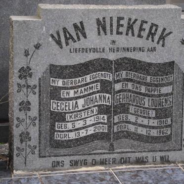 NIEKERK Gerhardus Lourens, van 1910-1962 &amp; Cecelia Johanna KIRSTEN 1914-2001