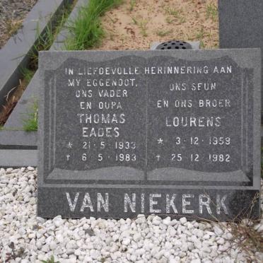 NIEKERK Thomas Eades, van 1933-1983 :: NIEKERK Lourens, van 1959-1982