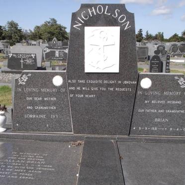 NICHOLSON Brian 1931-1991 &amp; Lorraine Ivy