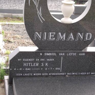 NIEMAND Hitler S.K. 1940-1992