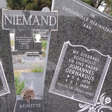 NIEMAND Johannes Gerhardus 1959-1989
