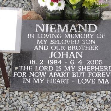 NIEMAND Pieter Johannes 1984-2005