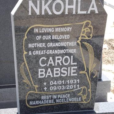 NKOHLA Carol Babsie 1931-2011