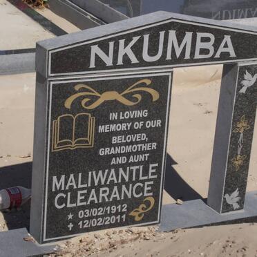 NKUMBA Maliwantle Clearance 1912-2011