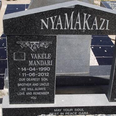 NYAMAKAZI Vakele Mandari 1990-2012