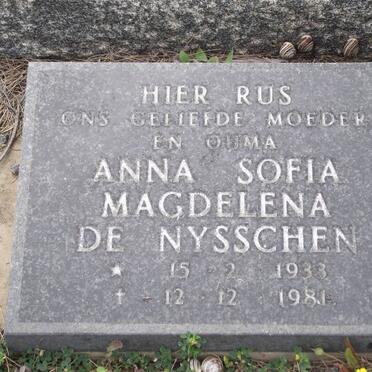 NYSSCHEN Anna Sofia Magdalena, de 1933-1981