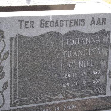 O'NIEL Johanna Francina 1923-1982