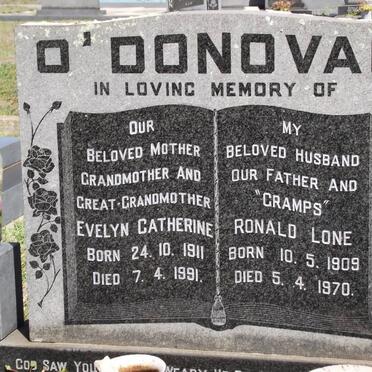 O'DONOVAN Ronald Lone 1909-1970 &amp; Evelyn Catherine 1911-1991