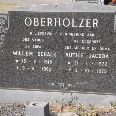 OBERHOLZER Willem Schalk 1915-1982 &amp; Ruthie Jacoba 1922-1979
