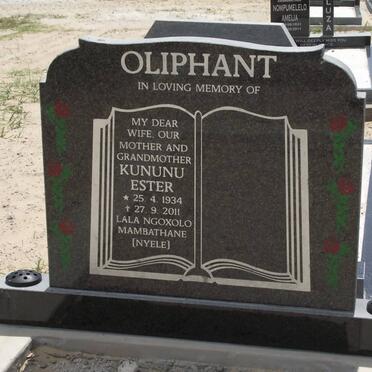 OLIPHANT Kununu Ester 1934-2011