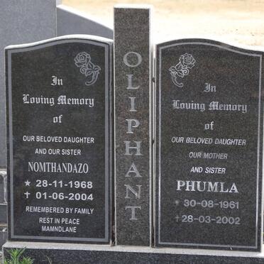 OLIPHANT Nomthandazo 1968-2004 :: OLIPHANT Phumla 1961-2002