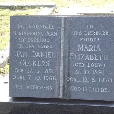 OLCKERS Jan Daniel 1891-1968 &amp; Maria Elizabeth LOUW 1891-1970
