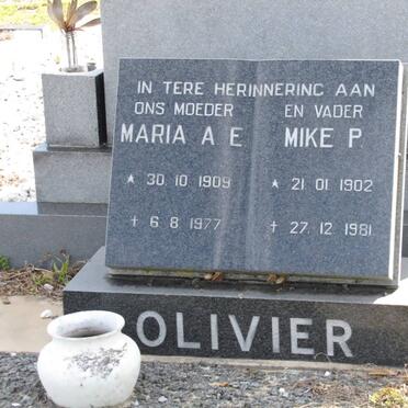 OLIVIER Mike P. 1902-1981 &amp; Maria A.E. 1909-1977