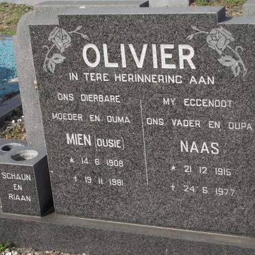 OLIVIER Mien 1908-1981 &amp; Naas 1915-1977