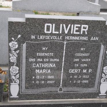 OLIVIER Gert M.P. 1922-1985 &amp; Cathrina Maria 1926-2007