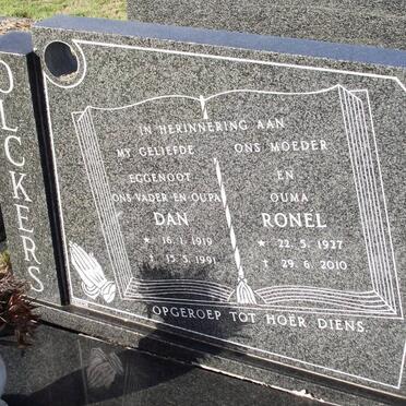 OLCKERS Dan 1919-1991 &amp; Ronel 1927-2010