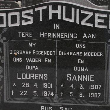 OOSTHUIZEN Lourens 1901-1974 &amp; Sannie 1907-1987