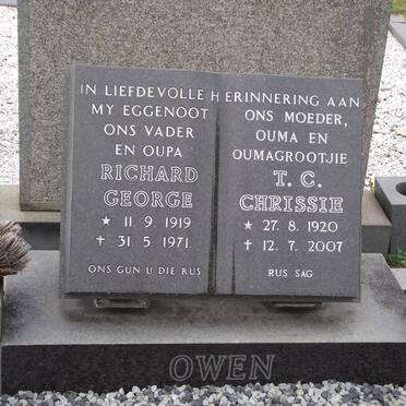 OWEN Richard George 1919-1971 &amp; T.C. 1920-2007