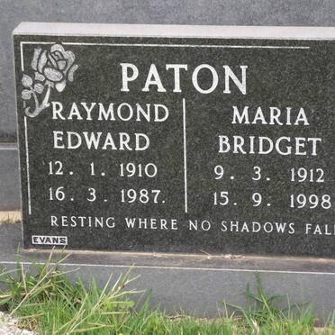 PATON Raymond Edward 1910-1987 &amp; Maria Bridget 1912-1998