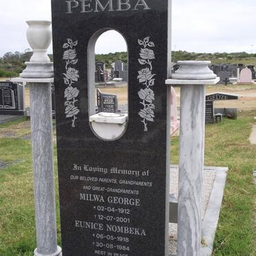 PEMBA Milwa George 1912-2001 &amp; Eunice Nombeka 1918-1984