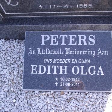 PETERS Edith Olga 1942-2011