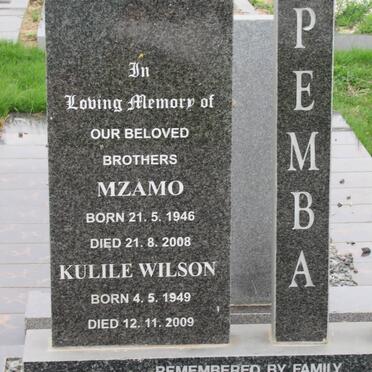 PEMBA Mzamo 1946-2008 :: PEMBA Kulile Wilson 1949-2009