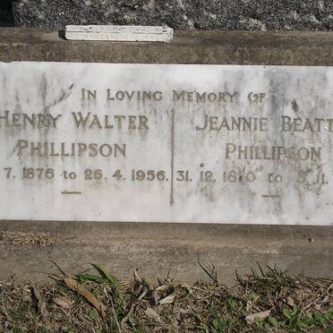 PHILLIPSON Henry Walter 1876-1956 &amp; Jeannie Beattie 1870-1967