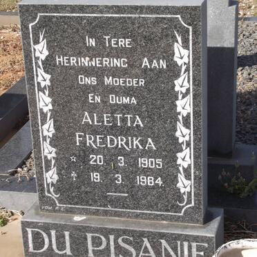 PISANIE Aletta Fredrika, du 1905-1984