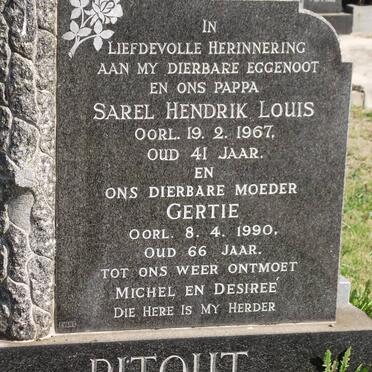 PITOUT Sarel Hendrik Louis -1967 &amp; Gertie -1990
