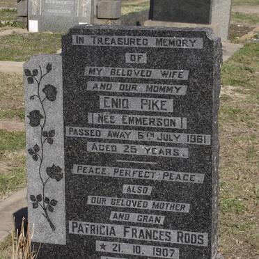 PIKE Enid nee EMMERSON -1961 :: ROOS Patricia Francis 1907-1987