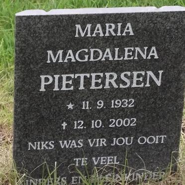 PIETERSEN Maria Magdalena 1932-2002