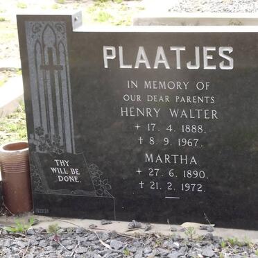 PLAATJES Henry Walter 1888-1967 &amp; Martha 1890-1972