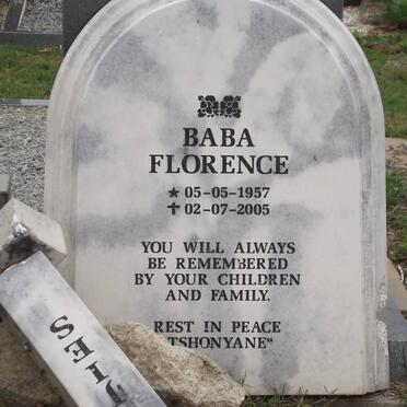 PLAATJIES Baba Florence 1957-2005