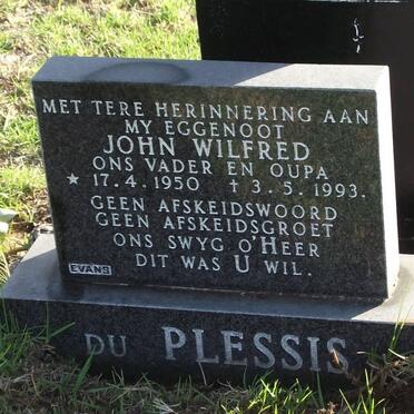 PLESSIS John Wilfred, du 1950-1993