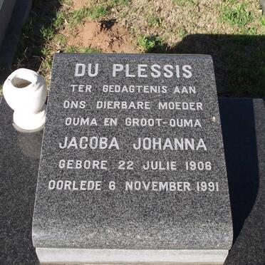 PLESSIS Jacoba Johanna, du 1906-1991