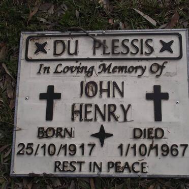 PLESSIS John Henry, du 1917-1967