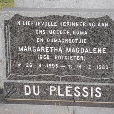 PLESSIS Margaretha Magdalene, du nee POTGIETER 1895-1980