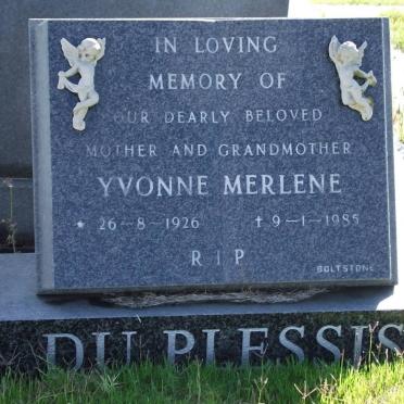 PLESSIS Yvonne Merlene, du 1926-1985