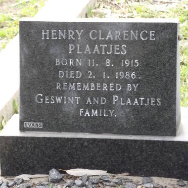 PLAATJES Henry Clarence 1915-1986