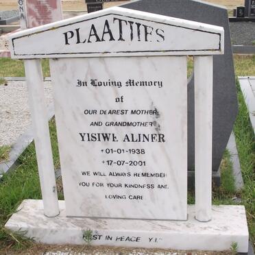 PLAATJIES Yisiwe Aliner 1938-2001