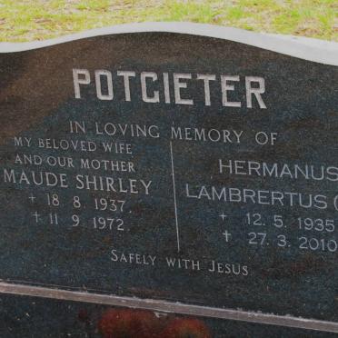POTGIETER Hermanus Lambertus 1935-2010 &amp; Maude Shirley 1937-1972